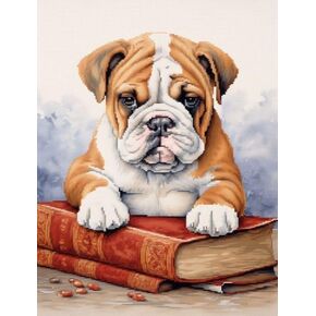 Cross Stitch Kits Counted Kit Cross-Stitching Pattern for Home Decor, 11CT Pre-Printed Fabric Embroidery Crafts Needlepoint Kit 50x70cm - Bulldog 4