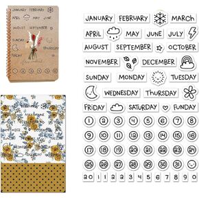 الطقس التقويم أسبوع شهر يناير ديسمبر الاثنين الأحد أرقام واضحة طوابع لصنع بطاقة الديكور و DIY سكرابوكينغ Stamps S3 in Kuwait