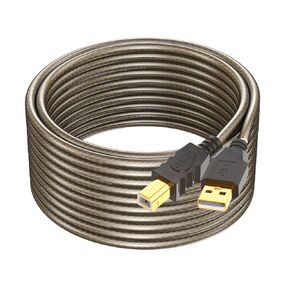 Printer Cable 60ft, USB 2.0 USB A to B Printer Cord, Scanner Cord, High Speed Active USB Printer Cable,Printer USB Cable Compatible with Printer, Scanner, Fax Machine