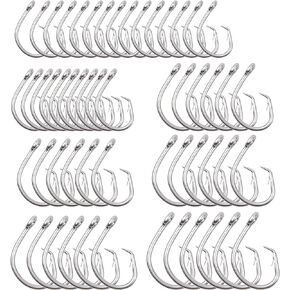 Fishing Tuna Hooks Kit – 50pcs Stainless Steel Circle Hook Big Game Saltwater Hook Extra Strong Wire Hook Fish Hooks Tackle