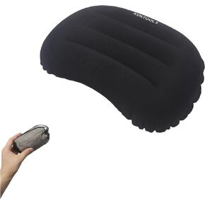 Ultralight Inflatable Camping Travel Pillow-Compressible,Inflatable Pillow for Camping,Camping Pillows,Beach Pillow,Ergonomic Inflating Pillows for Neck Support,Comfortable,Waterproof(Black)