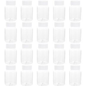Artibetter 20 Pcs 80ml Clear Bottle Empty Plastic Medicine Bottle Plastic Medicine Bottle Reagent Bottle Chemical Bottles