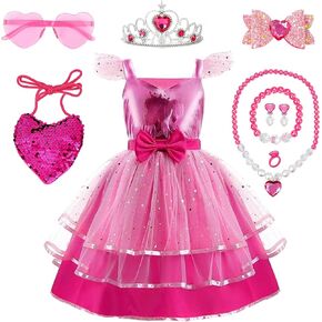 Girls Costume Dress Halloween Cosplay Dress Birthday Party Movie Dress Up for 4-10 Years Kids Outfits