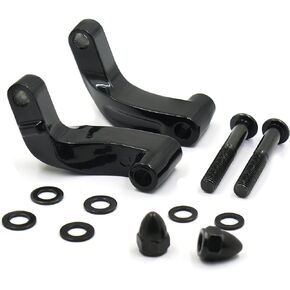 HTTMT MT387-BK Black Mirrors Mount Adapter Compatible with H-D Heritage Flstc Fxcwc Super Glide Fxdc Wide