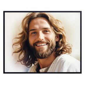 Christian art Wall Decor - Jesus Christ Wall Decor - Jesus Pictures - God Poster 8x10 - Christian Room Decor - Christian Decorations - Catholic Home Decor - Christian Living room Decor - Faith Decor