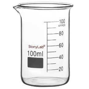 stonylab Glass Beaker, 1 Pack Borosilicate Glass Graduated Low Form Griffin Beaker with Pouring Spout Lab Beaker, 5000 ml