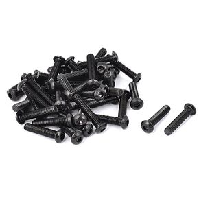 uxcell a16011300ux0816 M6x30mm Button Head Hex Socket Cap Screw Bolt Black (Pack of 50)