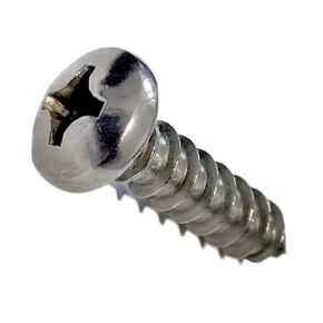 #10 x 1" Stainless Steel Pan Head Sheet Metal Screws, Full Thread, Phillips Drive, Bright Finish, Self-Tapping, Quantity 100 Pieces by Marine Bolt Supply