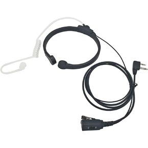 Tactical Throat Microphone and earpiece walkie-Talkie Neck Pieces with ptt vox 2 pin for Midland