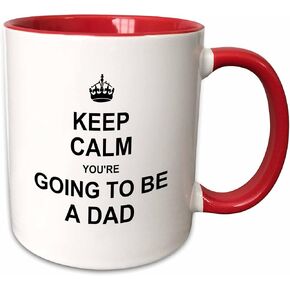 3dRose Keep Calm You're going to be a Dad-future father daddy text gift Ceramic Mug, 15 oz, White