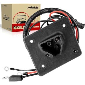 Roykaw Golf Cart 48 Volts Charger Receptacle Delta-Q Charger Socket with Wires for EZGO RXV TXT 2008-Up and 2Five 2010-Up Electric Golf Cart, 3-Prong Charging Port, OEM# 602529,613304