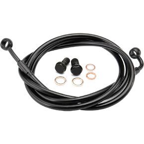 TIGERSGATE Touring Brake Line 14" Ape Hanger Extended Front Brake Cable Black Vinyl Stainless Steel Braided for 1997-2013 Non-ABS Electra Glide/Street Glide/Road Glide/Road King