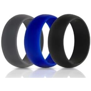 Rings Silicone | Ergonomic Breathable Design | Silicone Edge Sleek Design Rings for Men (Set of 3) (and sizes from 7 to 14)