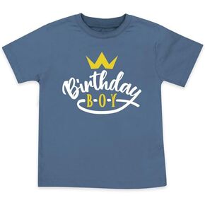 Birthday Boy Toddler Shirt Bday Party Outfit Tshirt Kids in Blue 2T 3T 4T & 5T