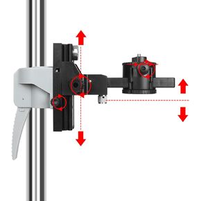 13.8 Ft./4.2 m Laser Level Pole ，tall tripod for laser level Interface 0.236and 0.598 inches，Adjustable Telescoping Laser Pole (13.7 foot support rod)
