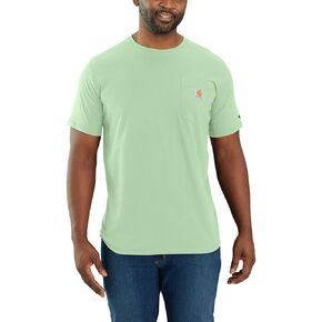 تي شيرت Carhartt Force المريح للرجال ذو الوزن المتوسط ​​وأكمام قصيرة وجيب، Aventurine