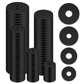 100pcs Flat Rubber Washers Assortment Kit, Heavy Duty Rubber Washers, Black Rubber Grommet Assortment for Household Appliances/Screws/Bolts/Car Accessories, Vibration Suppression (4 Sizes) in Kuwait