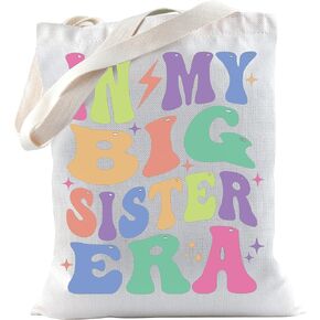 TSOTMO Big Sister Tote Bag Big Sis Gift Toddler Girl Big Sis Gift In My Big Sister Era Shoulder Bag Gift Big Sister Gift