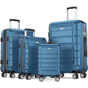 SHOWKOO Luggage Sets Expandable PC+ABS Durable Suitcase Double Wheels TSA Lock 5pcs Mint Green