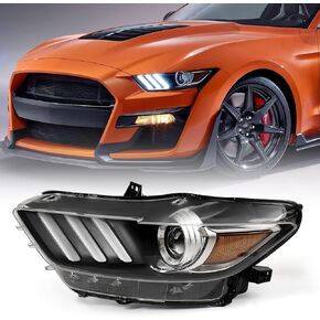 FIONE for Ford Mustang Headlight 2015 2016 2017 [HID/Xenon Model] Headlamp (Headlight Ballast & D3S Light Bulb Not Included) Clear Lens Black Housing Front Left Driver Side LH FR3Z13008K
