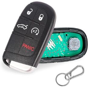 Key Fob Replacement Compatible with 2011-2018 Chrysler 300 Dodge Charger 2015-2018 Challenger 2014-2016 Dart Smart Key Fob Remote Control Replaces M3N-40821302 433MHz 68155687AB 5 Buttons