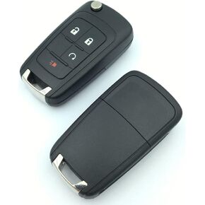 Replacement Key Fob Case Fit for Chevrolet Chevy 2011 2012 2013 2014 Camaro Cruze Malibu Equinox Sonic Impala Entry Smart Remote Control Key Fob Cover(3 Button)