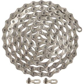 Bike Chain, 9 Speed Bike Chain Stainless Steel Variable Speed Chain with Articulating Buckle for Mountain Road Cycling