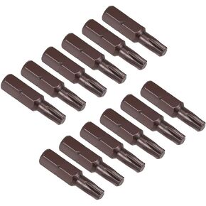 uxcell 12pcs 25mm Long 1/4" Hex Shank T8 Torx High Quantity Screwdriver Bits S2 High Alloy Steel