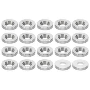 PATIKIL M5 Finish Countersunk Washer, 20pcs 13mm Dia. 3mm Tall Solid 304 Stainless Steel CNC Finish Cup Washer Flat Screw Head Gasket for Construction