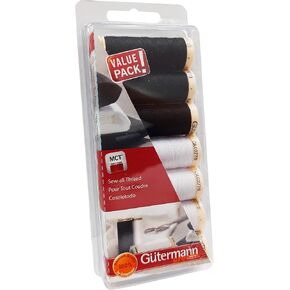 A&E GUTERMANN CONSUMER DIV Black & White Gutermann Sew-All Polyester Thread Set-7 Spools