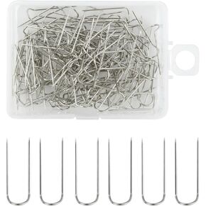 100 Pieces U Shaped Fork Pins for Sewing Double Blocking Pins U-Pins for Jewelry Display Craft DIY Multipurpose Straight Pins for Fabric Quilting Crafts Making Home Decor Needlecrafts Pin U Pin Needle