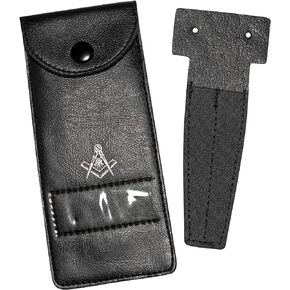 Masonic Regalia Pocket Jewel Holder (Small) Black Leather | Freemason jewelry Case/Pad