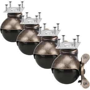 4 قطع من عجلات الكرات ذات لوحة متينة وعجلة دوارة مقاس 2 بوصة مع 16 مسمارًا وعجلة دوارة ناعمة عتيقة للكراسي وأرجل طاولة الأريكة (عجلات اللوحة مع قفل الفرامل) in Kuwait