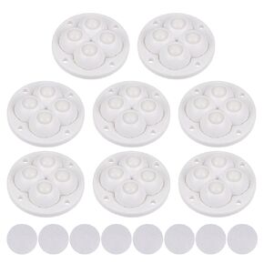 uxcell 8pcs Self Adhesive Mini Caster Wheels Universal Wheel 360° Rotation Nylon Sticky Swivel Pulley for Kitchen Small Appliances Storage Boxes Coffee Makers, White