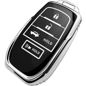 Tukellen for Toyota Key fob Cover Soft Key Shell Case for 2025 Camry 2019-2025 Land Cruiser,2021-2025 Venza Hilux Fortuner 2023-2025 Highlander Tundra Corolla bZ4X Prius (Red, 4-5 Buttons)