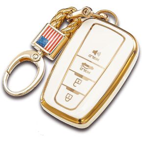 إكسسوارات حامل حافظة حلقي لسلسلة المفاتيح متوافق مع غطاء Genesis Key fob GV80 GV90 G70 G80 G90 GV70 8 أزرار بيضاء in Kuwait