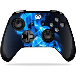 MightySkins Skin Compatible with Microsoft Xbox One X Controller - Blue Flames | Protective, Durable, and Unique Vinyl Decal wrap Cover | Easy to Apply, Remove, and Change Styles | Made in The USA