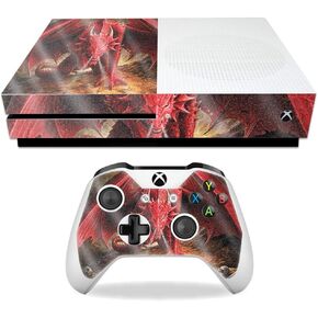 MightySkins Glossy Glitter Skin for Microsoft Xbox One S - Angry Dragon | Protective, Durable High-Gloss Glitter Finish | Easy to Apply, Remove, and Change Styles | Made in The USA