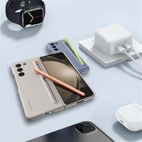 شاحن حائط مزدوج النوع C بقدرة 50 وات متوافق مع هاتف Samsung Galaxy Z Fold5 Fold4 Fold3 Flip5 Flip4 S24 Note20 Ultra iPhone15 Pro Max، شاحن سفر USB-C مع كابلين للشحن in Kuwait