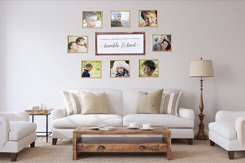 ديكور مزرعة - ديكور جداري فني حديث ريفي - ابق دائمًا متواضعًا ولطيفًا - لافتة مطبوعة بإطار من الخشب الصلب لتزيين جميع الغرف - مقاس 8 × 17 بوصة in Kuwait