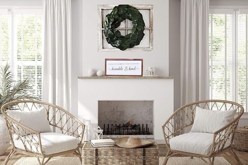 ديكور مزرعة - ديكور جداري فني حديث ريفي - ابق دائمًا متواضعًا ولطيفًا - لافتة مطبوعة بإطار من الخشب الصلب لتزيين جميع الغرف - مقاس 8 × 17 بوصة in Kuwait