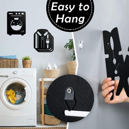 4 Pieces Laundry Room Decor Laundry Sign Wash Dry Fold Repeat Laundry Sign Decorations Rustic Handmade Wood Farmhouse Laundry Room Wall Decor Decorative Signs Plaques for Room Bathroom Laundry Room in Saudi Arabia