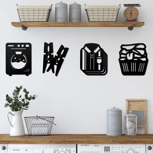 4 Pieces Laundry Room Decor Laundry Sign Wash Dry Fold Repeat Laundry Sign Decorations Rustic Handmade Wood Farmhouse Laundry Room Wall Decor Decorative Signs Plaques for Room Bathroom Laundry Room in Saudi Arabia