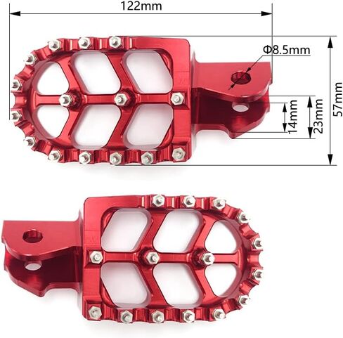 أوتاد قدم الدراجة النارية لـ SurRon، أوتاد قدم الدراجة الترابية مساند CNC لملحقات SurRon Light Bee SurRon CRF150F CRF230F (أحمر) in Kuwait