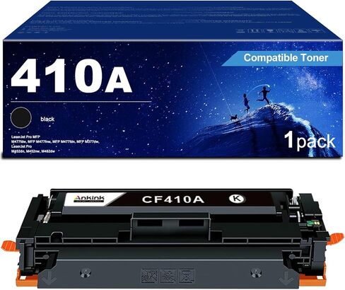 استبدال خرطوشة الحبر المتوافقة مع Ankink لـ HP 410A لـ Color Laserjet Pro MFP M477fnw، M477fdw Toner، M452dn Toner، Color Laserjet Pro M477 M452 Series | CF410A، عبوة واحدة (أسود) in Kuwait