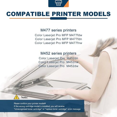 استبدال خرطوشة الحبر المتوافقة مع Ankink لـ HP 410A لـ Color Laserjet Pro MFP M477fnw، M477fdw Toner، M452dn Toner، Color Laserjet Pro M477 M452 Series | CF410A، عبوة واحدة (أسود) in Kuwait