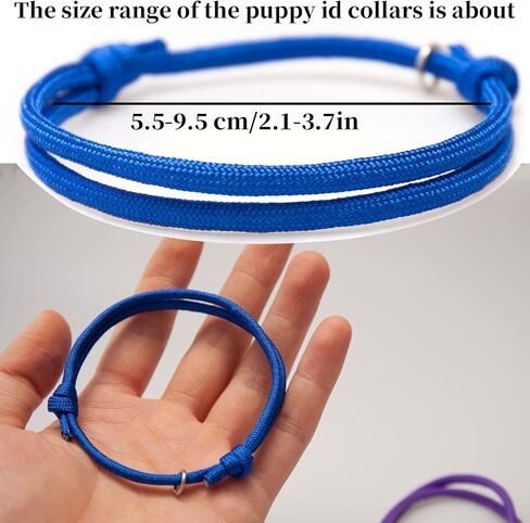 أطواق تعريف الجراء، أطواق الإنجاب، 16 لونًا من القماش الناعم، أطواق تعريف الجراء قابلة للتعديل لحديثي الولادة والقطط والكلاب (M) in Kuwait