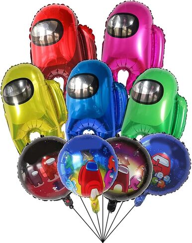 9Pcs Among Party Aluminum Film Balloons for Us,Among Theme Party Decoration Balloons,kids Birthday Party Supplies in Saudi Arabia