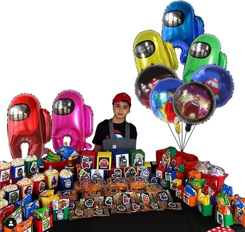 9Pcs Among Party Aluminum Film Balloons for Us,Among Theme Party Decoration Balloons,kids Birthday Party Supplies in Saudi Arabia
