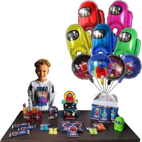 9Pcs Among Party Aluminum Film Balloons for Us,Among Theme Party Decoration Balloons,kids Birthday Party Supplies in Saudi Arabia